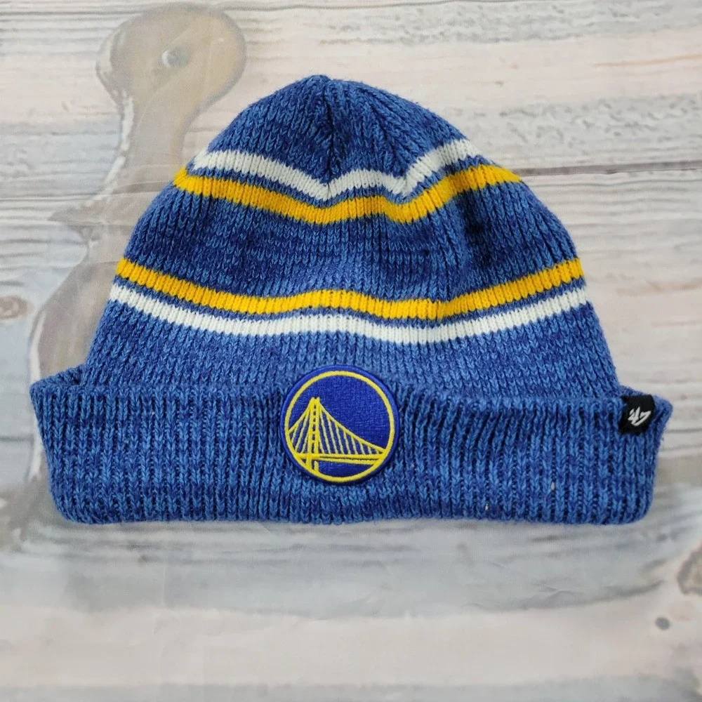 Golden State Warriors 47 Beand Beanie Hat Blue One Size Acrylic,  b40